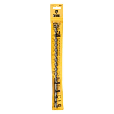 Бур по бетону Denzel, 12 x 260 мм, двойная спираль, три пылеотводящие кромки, 705025 купить в Сургуте