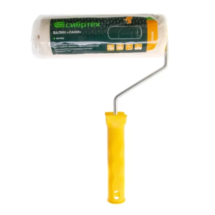 Валик &quot;Лаки&quot;, 180 мм, ворс 5 мм, D - 48 мм, D ручки - 6 мм, велюр Сибртех 80229 купить в Сургуте