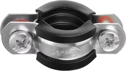 Хомут трубный с гайкой, оцинкованный, 1/2&quot;, 10шт, ЗУБР Мастер 37850-20-24 37850-20-24 купить в Сургуте