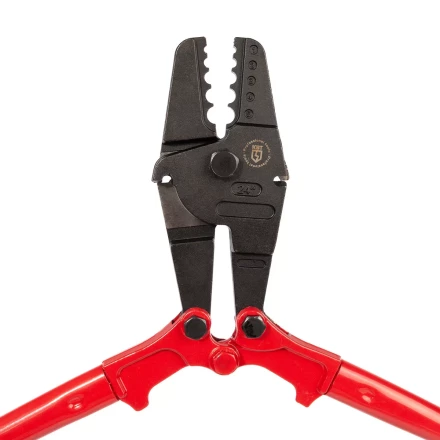 Пресс-клещи КВТ ПК-5-600Т с матрицей для опрессовки стальных тросов овальными алюминиевыми и медными втулками (91984) купить в Сургуте