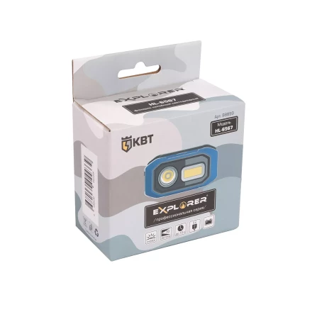 Фонарик налобный светодиодный со встроенным аккумулятором КВТ HL-6567 (88899) купить в Сургуте