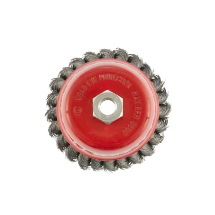 Щетка для УШМ 100 мм М14 &quot;чашка&quot; двухрядная крученая проволока 0,35 мм MTX 74677 купить в Сургуте