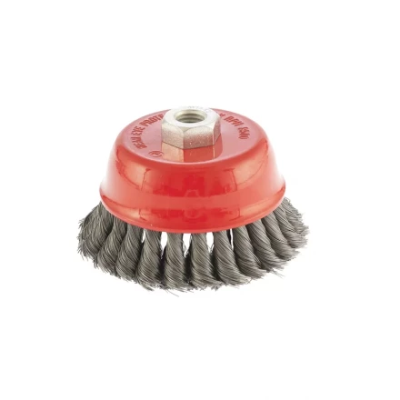 Щетка для УШМ 100 мм М14 &quot;чашка&quot; двухрядная крученая проволока 0,35 мм MTX 74677 купить в Сургуте