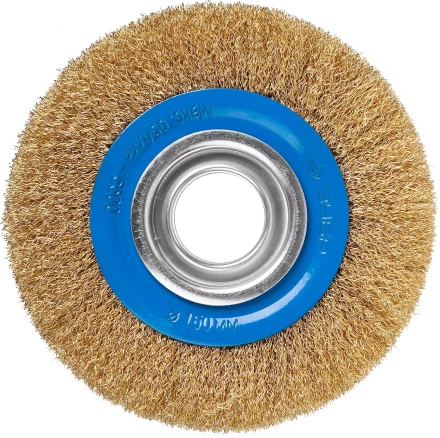 ЗУБР &quot;ПРОФЕССИОНАЛ&quot;. Щетка дисковая для точильно-шлифовального станка, витая стальная латунирован проволока 0,3мм, 150х32мм 35186-150_z01 купить в Сургуте