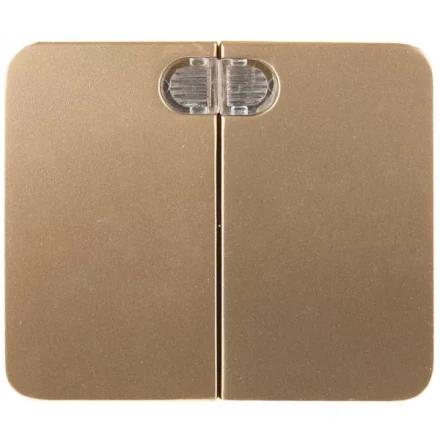 Выключатель СВЕТОЗАР &quot;ГАММА&quot; с подсветкой, двухклавишный, без вставки и рамки, цвет золотой металлик, 10A/~250B SV-54135-GM купить в Сургуте