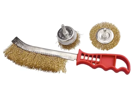 Набор щеток для дрели 3 шт 1 плоская 65 мм 50 мм &quot;чашка&quot; ручная металлическая MATRIX 74484 купить в Сургуте