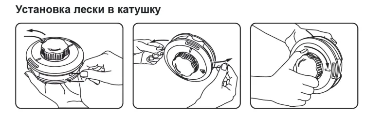 Катушка триммерная  полуавтоматическа легкая заправка лески, гайка M10x1.25 левая резьба винт M10-M10 левая резьба алюминиевая кнопка  DENZEL 96322 купить в Сургуте