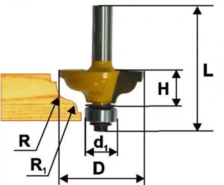 Фреза кром калевочная ф34.9х13мм R4/48мм хв 8мм 9266 купить в Сургуте