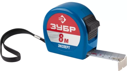 Рулетка ЗУБР, алюмин корпус повышенной прочности, нейлон покрытие, компактная эргоном конструкция, 8м/25мм 34058-08-25 купить в Сургуте