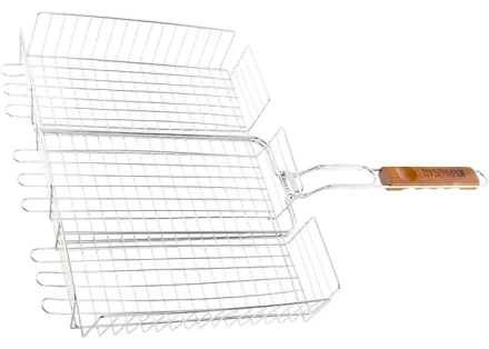 Решетка гриль 315х410х65 мм объемная хромированная PALISAD Camping 69562 купить в Сургуте