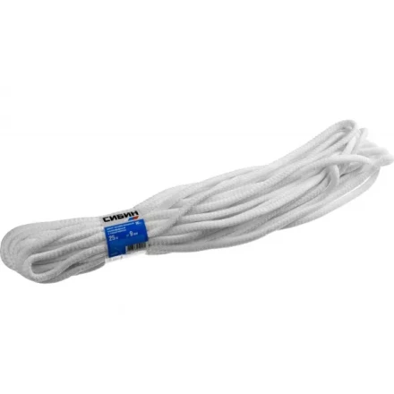 Шнур хозяйственный СИБИН, полиэфирный, длина 25 м, диаметр - 9мм 50269 купить в Сургуте