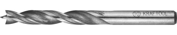 Сверло по дереву, двухленточное, спиральное, KRAFTOOL 29400-120-10, d=10x120мм 29400-120-10 купить в Сургуте