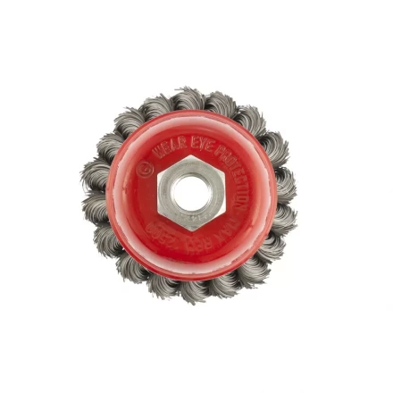 Щетка для УШМ 75 мм М14 &quot;чашка&quot; двухрядная крученая проволока 0,5 мм MTX 74681 купить в Сургуте