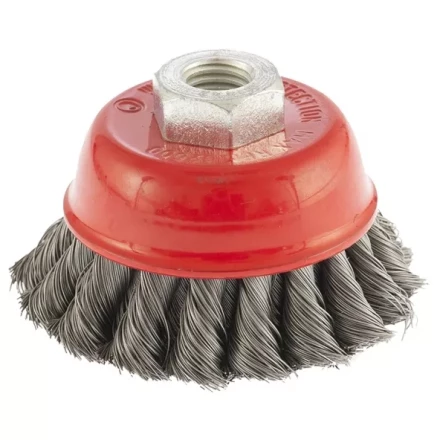 Щетка для УШМ 75 мм М14 &quot;чашка&quot; двухрядная крученая проволока 0,5 мм MTX 74681 купить в Сургуте