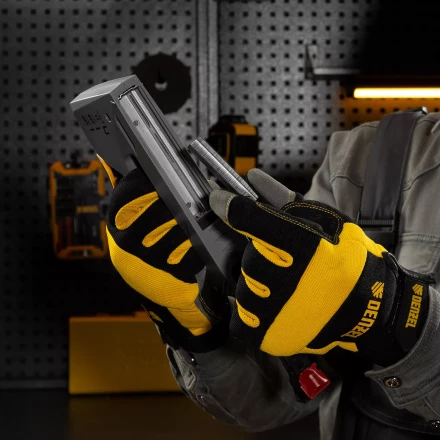 Степлер мебельный Denzel 40213, пластиковый корпус, тип 53, 6-14 мм, тип 300, 15 мм, тип 500, 15 мм купить в Сургуте