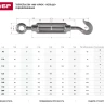 Талреп ЗУБР "ПРОФЕССИОНАЛ"  DIN 1480, крюк-кольцо, оцинкованный, кованая натяжная муфта, М6, 15 шт 4-304355-06 купить в Сургуте