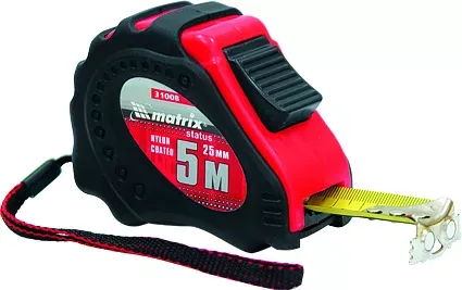 Рулетка Status autostop magnet+ 7,5 м х 25 мм обрезиненная нейлоновое покрытие  MATRIX 31009 купить в Сургуте