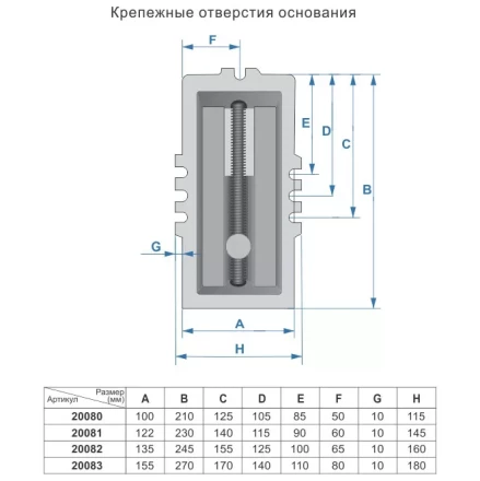 Тиски  машинные крестовинные 150мм 20083 купить в Сургуте
