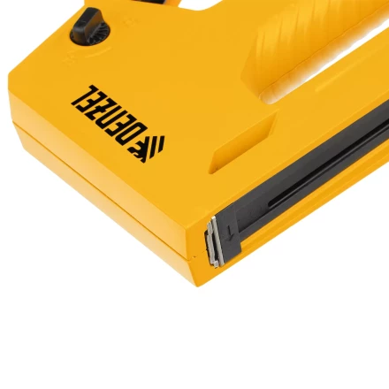 Степлер мебельный Denzel 40214, алюминиевый корпус, тип 53, 6-14 мм, тип 300, 15 мм, тип 500, 15 мм купить в Сургуте