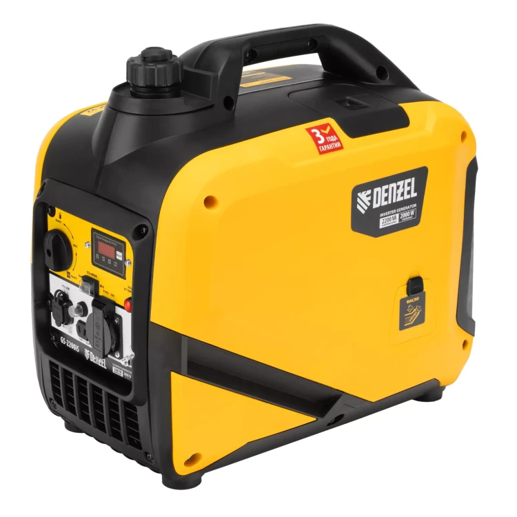 Генератор инверторный DENZEL GS-2200iS, 2,2 кВт, 230 В, закрытый корпус, ручной старт купить в Сургуте