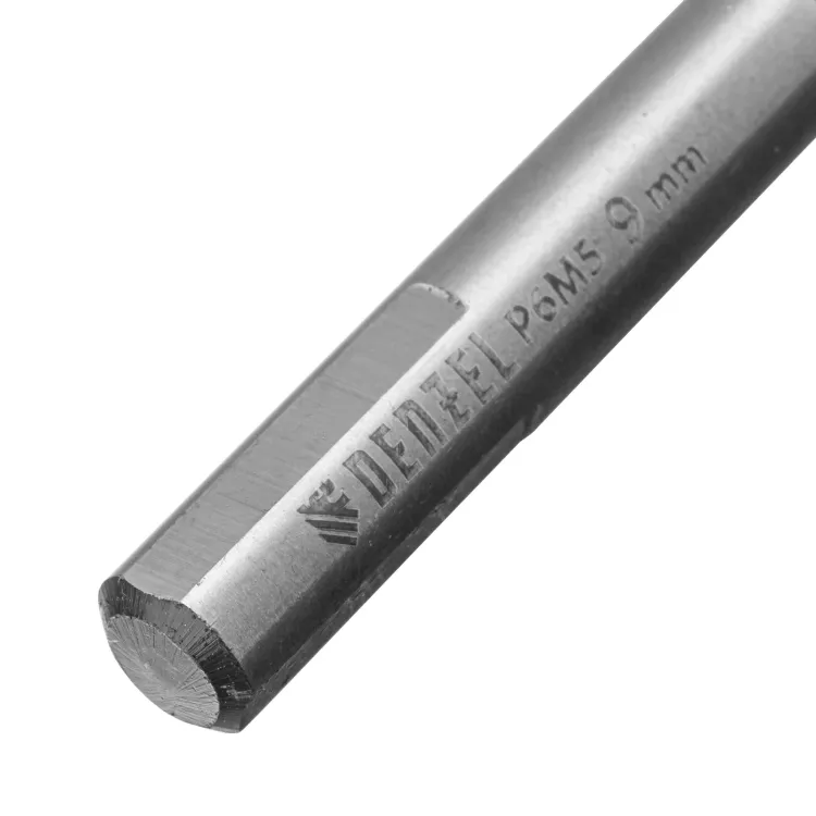 Сверло спиральное по металлу Denzel 9 x 125мм, Р6М5, Golden Tip, многогранная заточка, 718284 купить в Сургуте