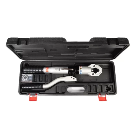 Пресс гидравлический ручной безматричный КВТ ПГРс-240 БМА из алюминиевого сплава с механизмом АСД для опрессовки наконечников до 240 мм2 (101937) купить в Сургуте