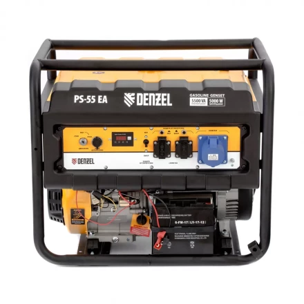 Генератор бензиновый PS 55 EA, 5.5 кВт, 230 В, 25 л, коннектор автоматики 5 PIN, электростартер Denzel 9468743 купить в Сургуте