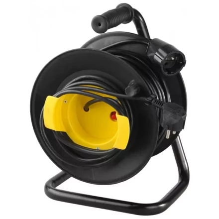 Удлинитель электрический с заземлением на катушке, евро, 1 гнезда, 50м, СВЕТОЗАР SV-55079-50 купить в Сургуте