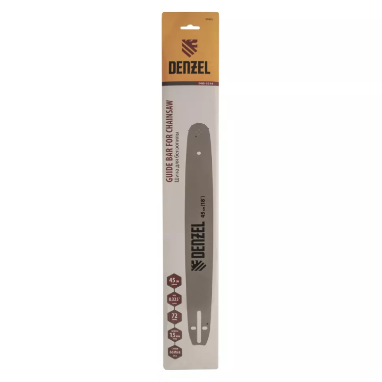 Шина для бензопилы Denzel DGS-5218, длина 45 см (18"), шаг 0.325", паз 1.5 мм, 72 звена, 59802 купить в Сургуте