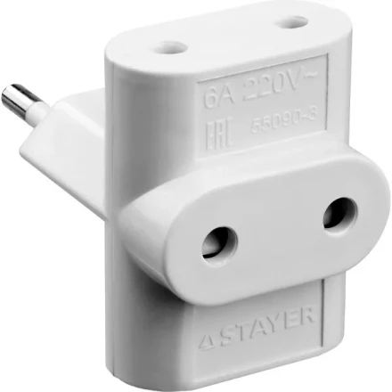 Разветвитель электрический MAXElectro, STAYER 55090-3, 3 гнезда, 6А/220В 55090-3 купить в Сургуте