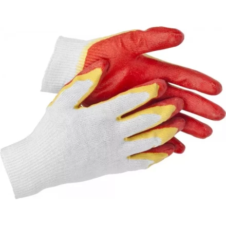 Перчатки STAYER &quot;МASTER&quot; трикотажные, двойная обливная ладонь из латекса, х/б, 13 класс, S-M 11409-S купить в Сургуте