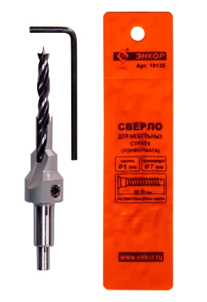 Сверло для мебельных стяжек 5мм Энкор 19135 купить в Сургуте