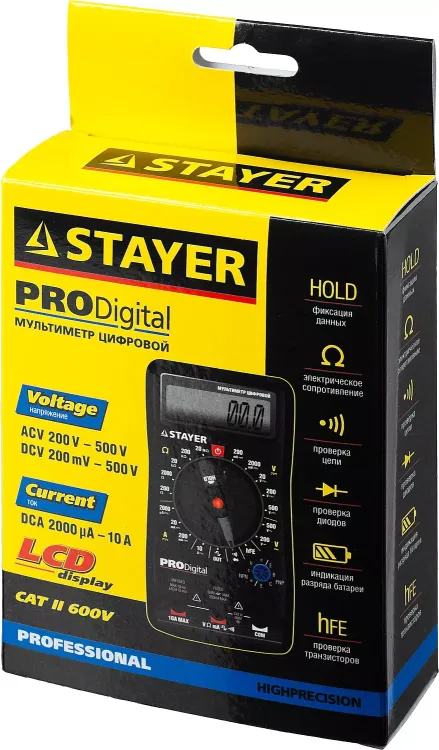 Мультиметр STAYER "PROFESSIONAL" PRODigital цифровой 45310 купить в Сургуте