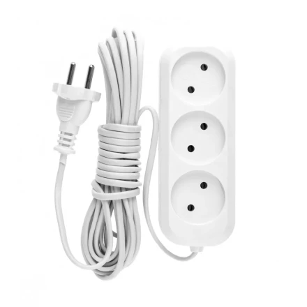 Удлинитель бытовой без заземления 7 м 3 розетки 6 А серия УХ6 Denzel 95928 купить в Сургуте