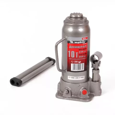 Домкрат гидравлический бутылочный 10 т h подъема 230–460 мм  MATRIX MASTER 50725 купить в Сургуте
