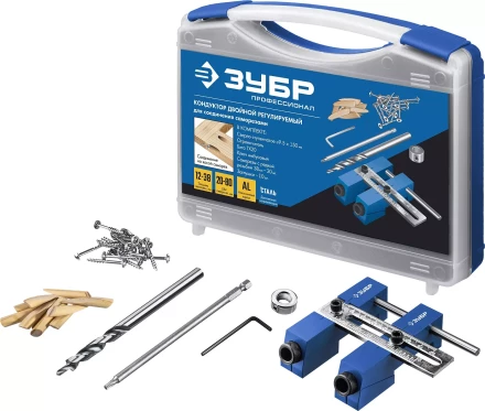 ЗУБР два отверстия, регулируемый кондуктор для глухих отверстий, Профессионал (30081) купить в Сургуте