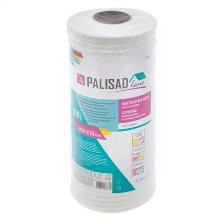 Салфетки универсальные из нетканого материала в рулоне Home Palisad 923385, 240 x 210 мм, 100 шт купить в Сургуте