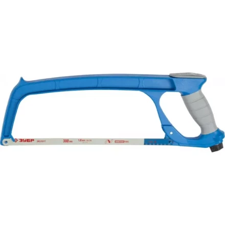 Ножовка по металлу ЗУБР ПРО-500, цельнолитая, обрезиненная рукоятка, натяжение 100 кг, 300 мм 15776_z01 купить в Сургуте