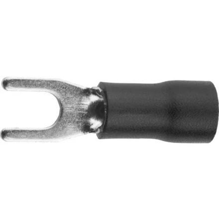 Наконечник СВЕТОЗАР для кабеля, изолированный, с вилкой, черный, вн. d 4,3мм, под болт 6мм, провод 2,5-4мм2, 37А, 10шт 49420-40 купить в Сургуте