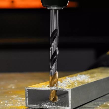 Сверло спиральное по металлу Denzel, 11 x 142мм, Р6М5, Golden Tip, многогранная заточка, 718286 купить в Сургуте