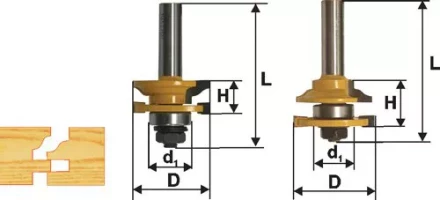 Набор фрез комбинированных рамочных хвостовик 12 мм 2 штуки 46535 купить в Сургуте