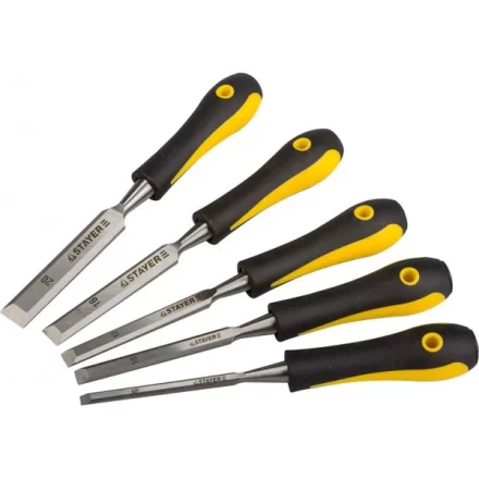 Набор стамесок с двухкомпонентными ручками, 6/10/12/16/20мм, 5шт, STAYER Profi 18205-H5 купить в Сургуте