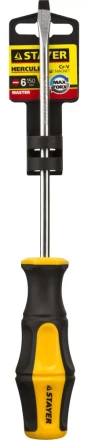 Отвертка STAYER &quot;MASTER&quot; &quot;HERCULES&quot;, Сr-V, противоскользящая рукоятка, SL6,0x150мм 25051-06-15_z02 купить в Сургуте