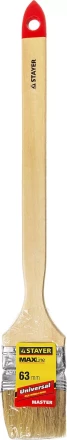 Кисть STAYER &quot;MASTER&quot; &quot;Универсал&quot; радиаторная для всех видов ЛКМ, светлая натурал щетина, деревянная ручка, 2,5&quot;/63мм 0112-63_z01 купить в Сургуте