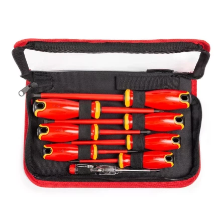 Набор диэлектрических отверток КВТ VDE НИО-2208-S сталь S2, профиль SL, PH, 8 шт. (88926) купить в Сургуте