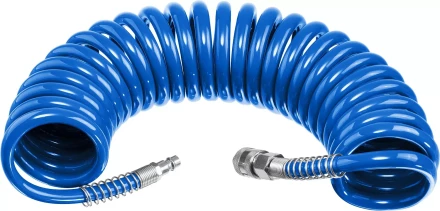 ЗУБР 5 м, 6 х 8 мм, 15 бар, воздушный спиральный шланг с фитингами рапид, Профессионал (6473-05) купить в Сургуте