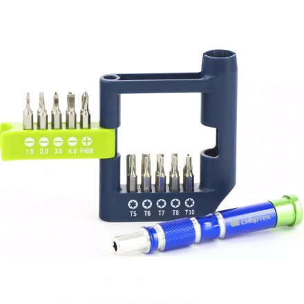 Отвёртка для точных работ с набором бит 21 штук CrV Сибртех 13334 купить в Сургуте