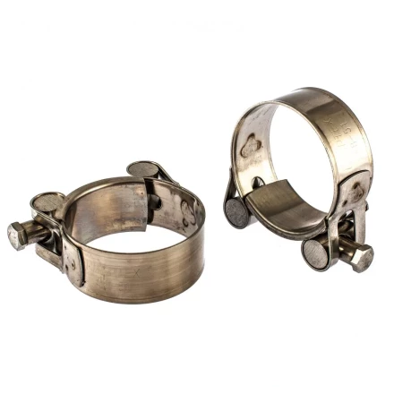 Хомуты металлические силовые 48-51 мм ширина 22 мм шарнирный W4 2 шт Сибртех 475393 купить в Сургуте