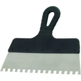 Шпатель из нержавеющей стали 150 мм зуб 6х6 мм пластмассовая ручка Россия 85115 купить в Сургуте