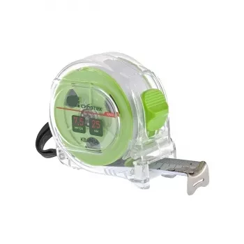 Рулетка Кварц, прозрачный корпус, амортизатор, 7,5 м х 25 мм  СИБРТЕХ 32523 купить в Сургуте